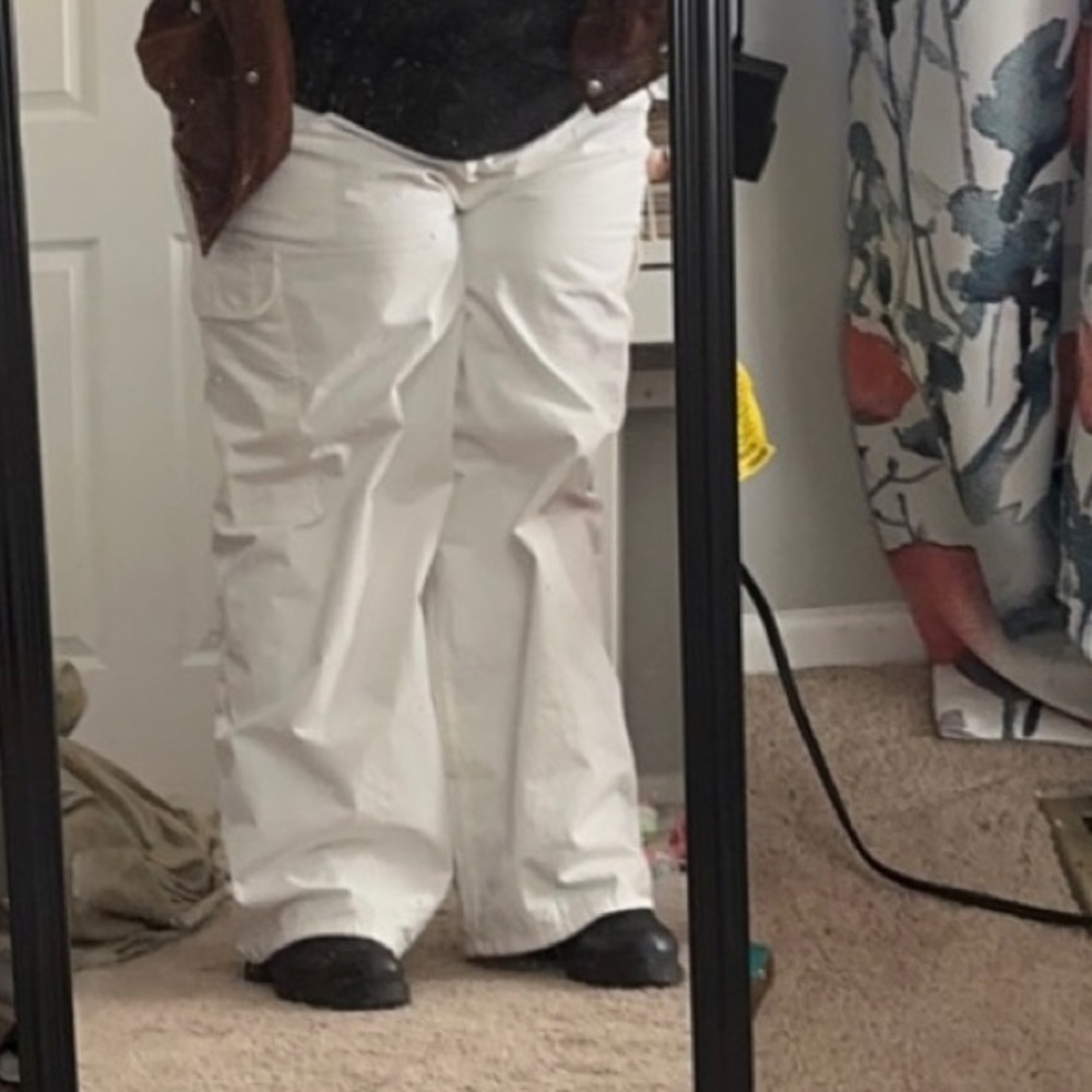 White cargo pants